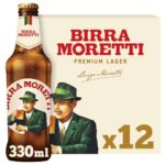 Birra Moretti Premium Italian Lager, 12 x 330ml Bottles